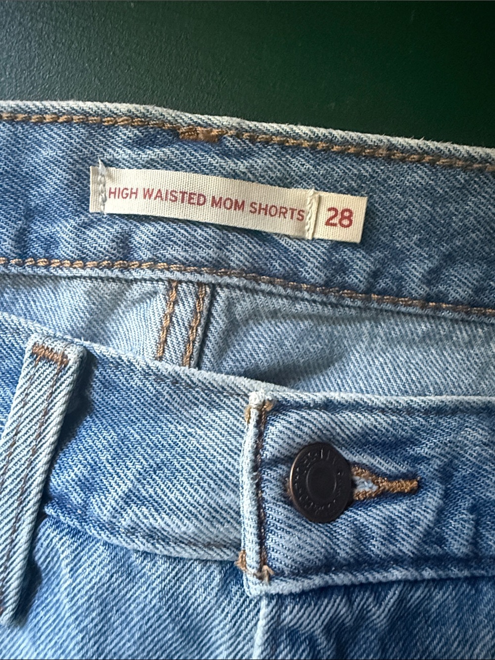 Levi's Light Blue High-Rise Denim Shorts - Picture 3 of 3